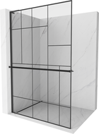 Mexen Kioto+ L perete de duș cu raft Walk-in 90 x 200 cm, model negru, negru - 800-090-123-70-78
