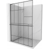 Mexen Kioto+ L paravan de duș cu suport Walk-in 100 x 200 cm, model negru, finisaj gun gray periat - 800-100-123-66-78