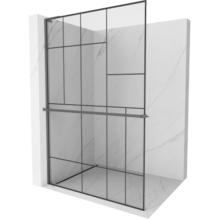 Mexen Kioto+ L panou de duș cu raft Walk-in 70 x 200 cm, model negru, metal armat - 800-070-123-95-78