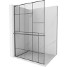 Mexen Kioto+ L panou de duș cu raft Walk-in 100 x 200 cm, model negru, gun metal - 800-100-123-95-78
