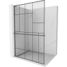 Mexen Kioto+ L perete de duș cu raft Walk-in 100 x 200 cm, model negru, gun metal - 800-100-123-95-78