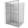 Mexen Kioto+ L perete de duș cu raft Walk-in 100 x 200 cm, model negru, nichel periat - 800-100-123-97-78