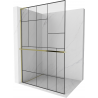 Mexen Kioto+ L perete de duș cu raft Walk-in 70 x 200 cm, model negru, auriu - 800-070-123-50-78