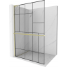 Mexen Kioto+ L perete de duș cu raft Walk-in 70 x 200 cm, model negru, finisaj aurit - 800-070-123-55-78