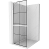 Mexen Kioto+ L perete duș cu raft Walk-in 90 x 200 cm, model negru, alb - 800-090-123-20-77