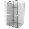 Mexen Kioto+ L zuhanyfal polccal Walk-in 100 x 200 cm, fekete rács, fehér - 800-100-123-20-77