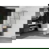Mexen Kioto+ L perete de duș cu raft Walk-in 80 x 200 cm, model negru, crom - 800-080-123-01-77