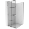 Mexen Kioto+ L perete de duș cu raft Walk-in 80 x 200 cm, model negru, crom - 800-080-123-01-77