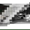 Mexen Kioto+ L perete de duş cu raft Walk-in 100 x 200 cm, model negru, crom - 800-100-123-01-77