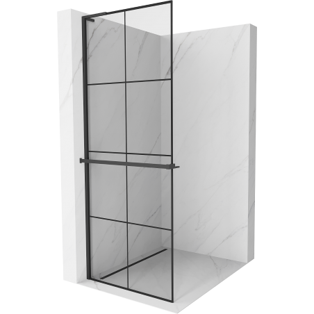 Mexen Kioto+ L panou duș cu raft Walk-in 70 x 200 cm, model negru, negru - 800-070-123-70-77