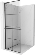 Mexen Kioto+ L panou duș cu raft Walk-in 70 x 200 cm, model negru, negru - 800-070-123-70-77