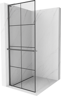 Mexen Kioto+ L perete de duș cu raft Walk-in 80 x 200 cm, model negru, gun metal - 800-080-123-95-77