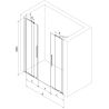 Mexen Velar Duo uși de duș glisante 160 cm, grafit, auriu - 871-160-000-42-50