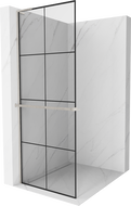 Mexen Kioto+ L perete de duș cu raft Walk-in 90 x 200 cm, model negru, nichel periat - 800-090-123-97-77