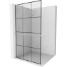 Mexen Kioto+ L perete de duș cu shelf Walk-in 100 x 200 cm, model negru, nichel periat - 800-100-123-97-77