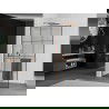 Mexen Kioto+ L Walk-in zuhanyfal polccal 110 x 200 cm, fekete minta, rózsaarany - 800-110-123-60-77