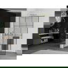 Mexen Kioto+ L peretele de duş cu suport Walk-in 120 x 200 cm, model negru, aurit - 800-120-123-50-77