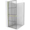 Mexen Kioto+ L panou de duș cu raft Walk-in 70 x 200 cm, model negru, finisaj aurit - 800-070-123-55-77