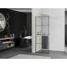 Mexen Kioto+ L Walk-in zuhanyfal polccal 80 x 200 cm, fekete mintázat, arany csiszolt - 800-080-123-55-77