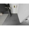 Mexen Kioto+ L Walk-in zuhanyfal polccal 80 x 200 cm, fekete mintázat, arany csiszolt - 800-080-123-55-77