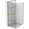 Mexen Kioto+ L Walk-in zuhanyfal polccal 80 x 200 cm, fekete mintázat, arany csiszolt - 800-080-123-55-77