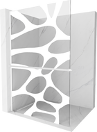 Mexen Kioto+ L zuhanyfal polccal Walk-in 100 x 200 cm, fehér hullám, fehér - 800-100-123-20-97