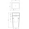 Mexen Neva lavoar independent din conglomerat 45 x 45 cm, alb mat - 26614500