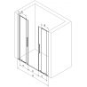 Mexen Velar L Duo tolóajtós zuhanyajtó 140 cm, matt, fehér - 871-140-003-32-20
