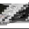 Mexen Kioto+ L zuhanyfal polcgal 70 x 200 cm, fehér mintás, gun gray kefélt - 800-070-123-66-97