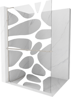 Mexen Kioto+ L panou de duş cu raft Walk-in 70 x 200 cm, model alb, nichel periat - 800-070-123-97-97