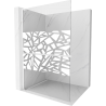 Mexen Kioto+ L zuhanyfal polccal Walk-in 100 x 200 cm, fehér minta, fehér - 800-100-123-20-85
