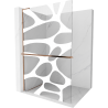 Mexen Kioto+ L Walk-in zuhanyfal 90 x 200 cm, fehér minta, rózsaarany - 800-090-123-60-97
