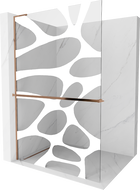 Mexen Kioto+ L perete de duș cu raft Walk-in 100 x 200 cm, model alb, aur roz - 800-100-123-60-97