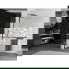 Mexen Kioto+ L perete de duş cu raft Walk-in 70 x 200 cm, model alb, negru - 800-070-123-70-85