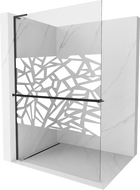 Mexen Kioto+ L perete de duș cu raft Walk-in 90 x 200 cm, model alb, negru - 800-090-123-70-85