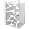 Mexen Kioto+ L Walk-in zuhanyfal polccal 80 x 200 cm, fehér minta, arany - 800-080-123-50-97