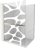Mexen Kioto+ L perete de duș cu raft Walk-in 90 x 200 cm, model alb, auriu - 800-090-123-50-97