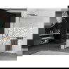 Mexen Kioto+ L perete de duș cu raft Walk-in 100 x 200 cm, model alb, gri armat periat - 800-100-123-66-85