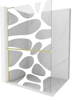 Mexen Kioto+ L panou de duș cu suport Walk-in 70 x 200 cm, model alb, finisaj auriu periat - 800-070-123-55-97