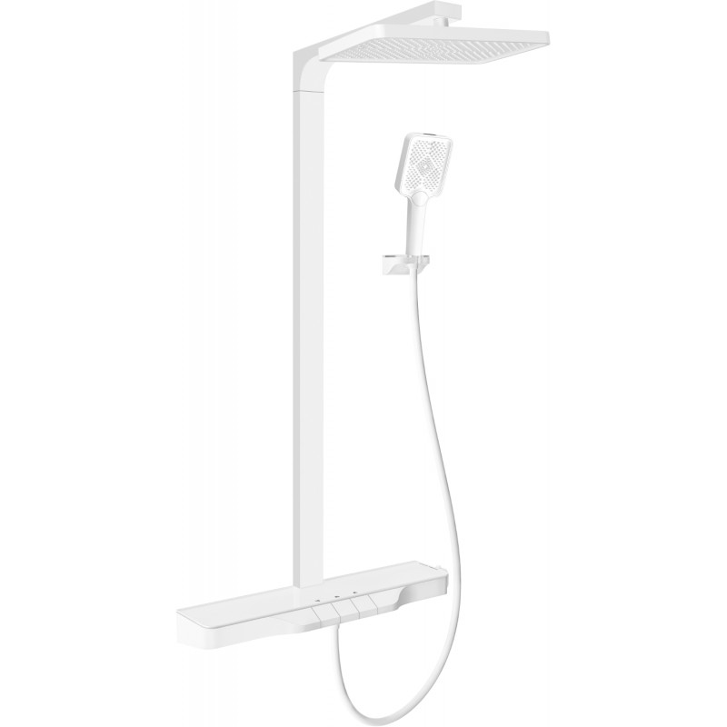 Mexen Zoom set de duș aplicat cu duș de ploaie și baterie, alb - 78101-20