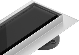 Mexen Flat MGB 80 cm-es lineáris lefolyó, fekete üveg - 1026080-15