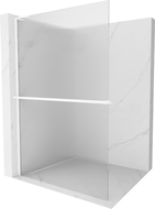 Mexen Kioto+ L panou de duș cu raft Walk-in 100 x 200 cm, transparent, alb - 800-100-123-20-09
