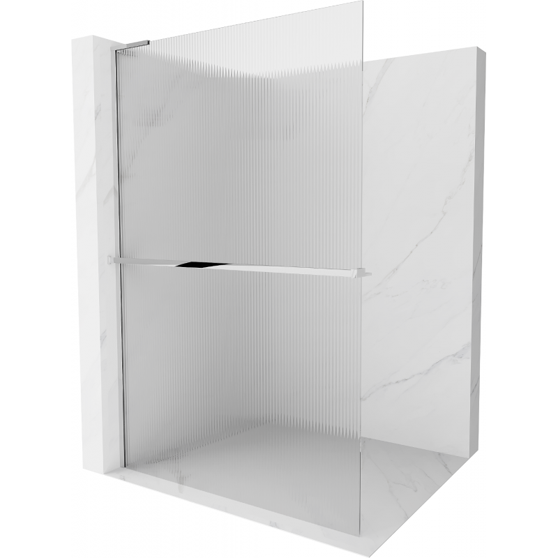 Mexen Kioto+ L perete duș cu raft Walk-in 70 x 200 cm, transparent, crom - 800-070-123-01-09