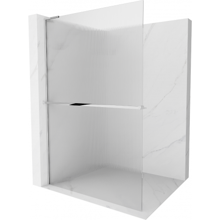 Mexen Kioto+ L perete duș cu raft Walk-in 70 x 200 cm, transparent, crom - 800-070-123-01-09