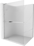 Mexen Kioto+ L panou de duș cu shelf Walk-in 90 x 200 cm, transparent, crom - 800-090-123-01-09