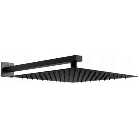 Mexen Slim pară de tip ploaie 30 x 30 cm cu braț de duș, Neagră - 79130112-70