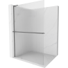 Mexen Kioto+ L zuhanyzófal polccal Walk-in 70 x 200 cm, átlátszó, gun metal - 800-070-123-95-09