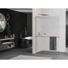 Mexen Kioto+ L peretele de duș cu raft Walk-in 100 x 200 cm, transparent, aur roz - 800-100-123-60-09