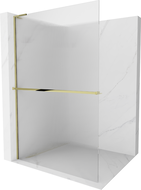 Mexen Kioto+ L perete de duș cu raft Walk-in 70 x 200 cm, transparent, aurie - 800-070-123-50-09