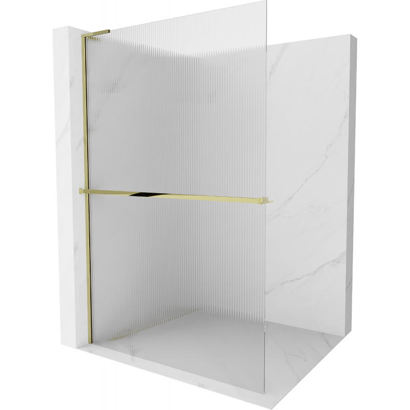 Mexen Kioto+ L perete de duș cu suport Walk-in 100 x 200 cm, transparent, aurie - 800-100-123-50-09